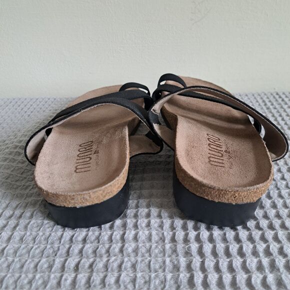 Munro Aries Slide Sandals with Toe Strap Womens 5 Slip on Leather Comfort Shoes - Picture 6 of 15